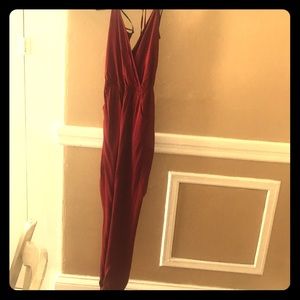 Wine colored Lulu's jumpsuit with pockets size S